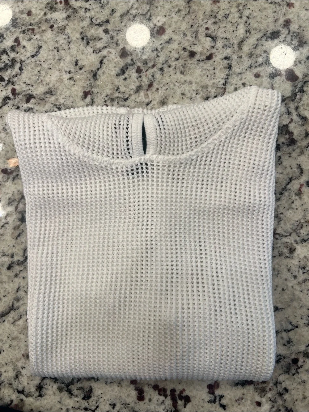 Lauren Ralph Lauren Women's White Fishnet Knit Sleeveless Hoodie Top Size L